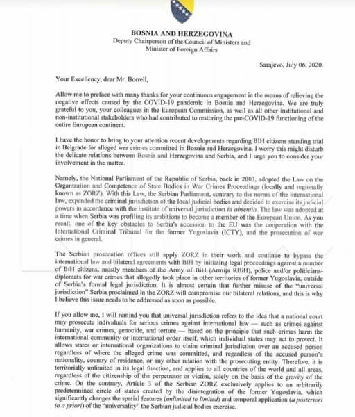 Turković poslala notu Srbiji zbog presude komandantu Armije RBiH, a pisala je i čelnicima EU