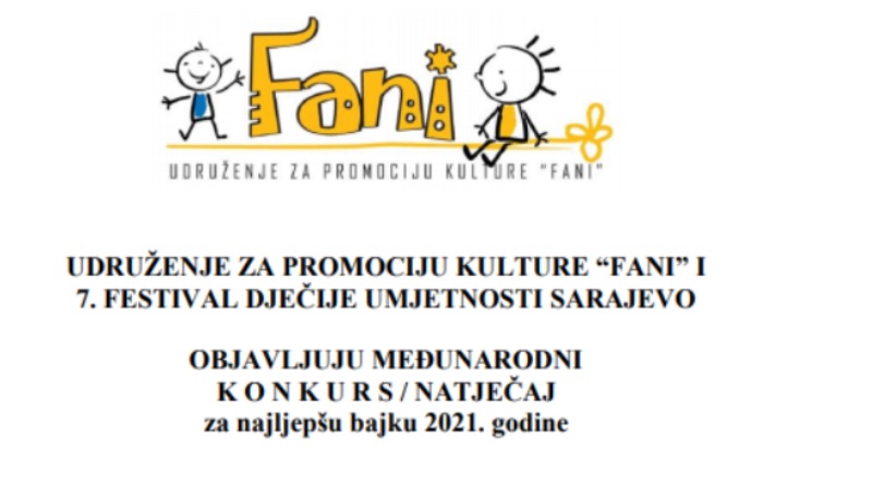 FANI Udruženje za promociju kulture raspisuje konkurs za najljepšu bajku