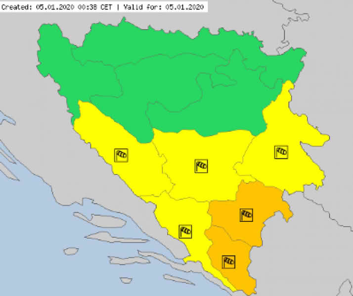 Zbog snijega i vjetra danas je aktiviran meteoalarm: Saznajte kakvo nas vrijeme očekuje naredne sedmice