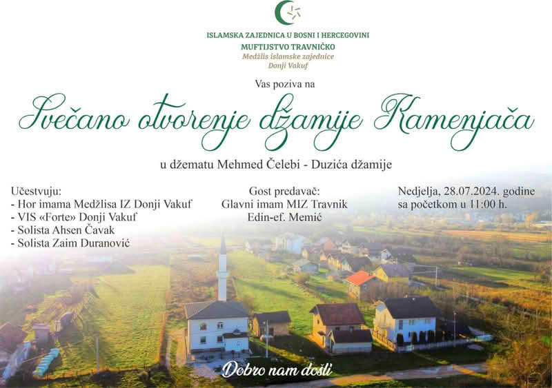 Svečano otvorenje džamije Kamenjača