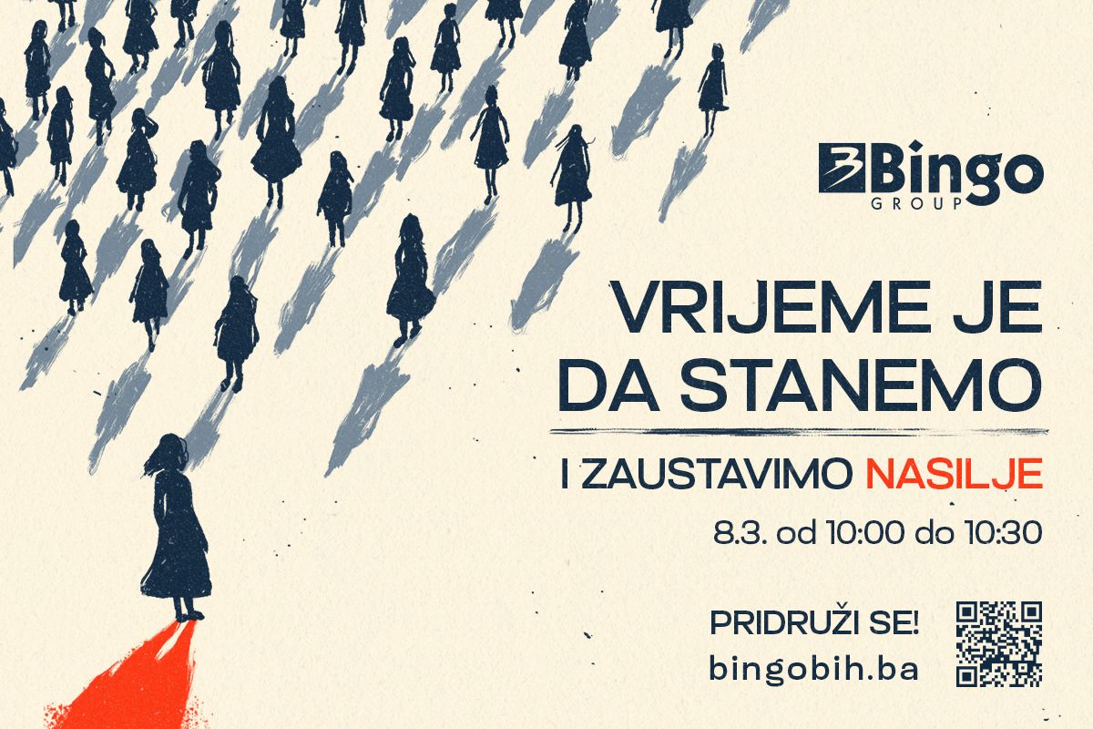 Kompanija Bingo najavljuje: U subotu, 8.3. naših 230 trgovina će, od 10:00 do 10:30, stati sa radom