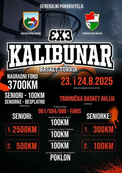 Travnik domaćin jubilarnog 3×3 Kalibunar Basket turnira