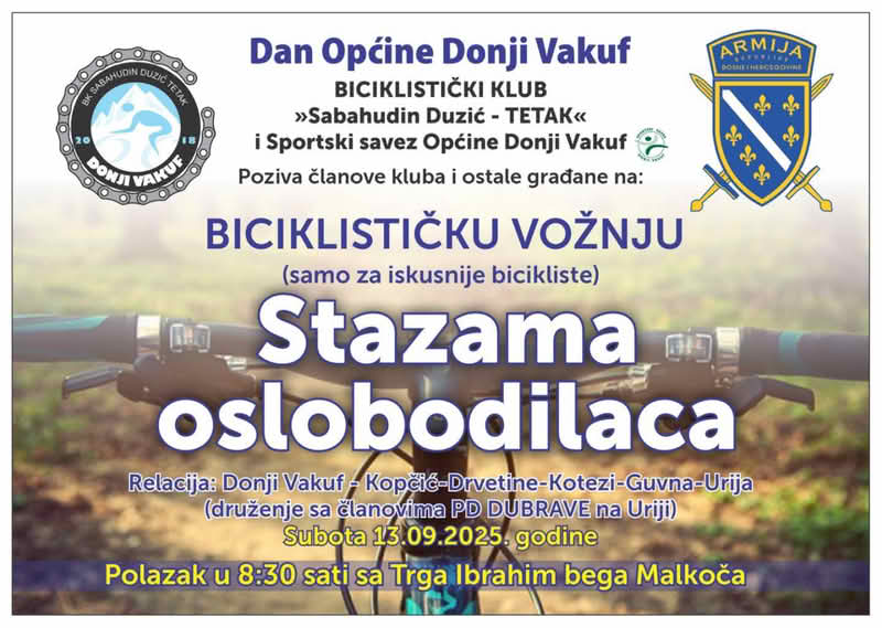 Biciklistička vožnja “Stazama oslobodilaca”