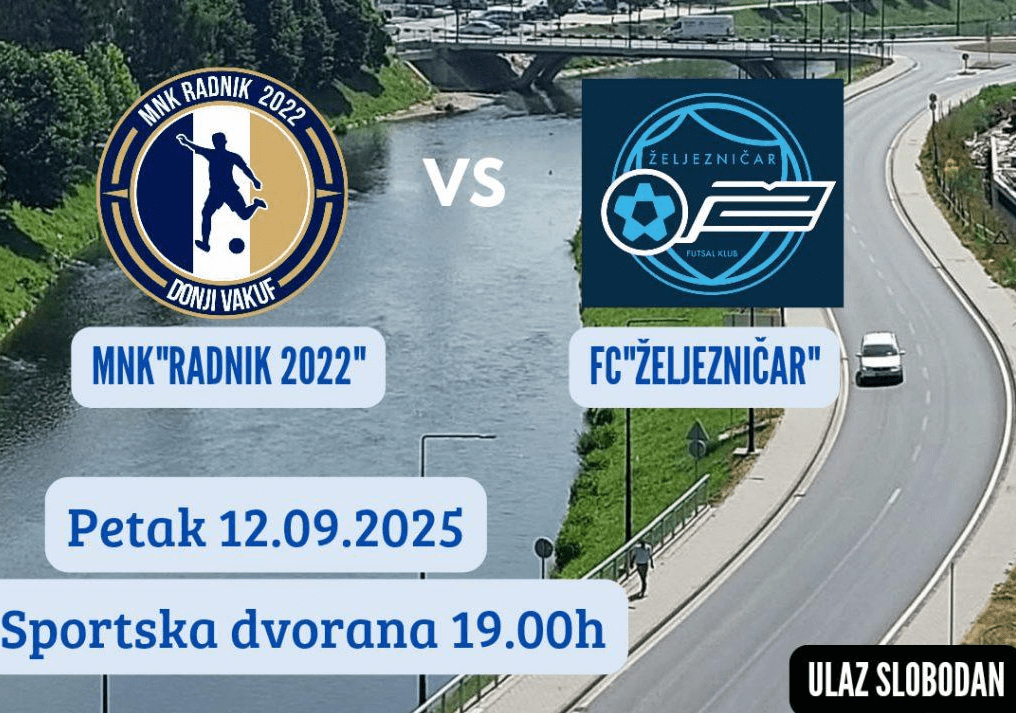 MNK “Radnik 2022″ večeras dočekuje Futsal klub ” Željezničar ” iz Sarajeva
