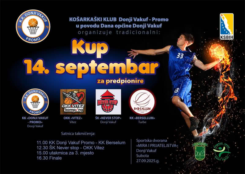 Kup – 14. septembar za pretpionire KK “Donji Vakuf – Promo “